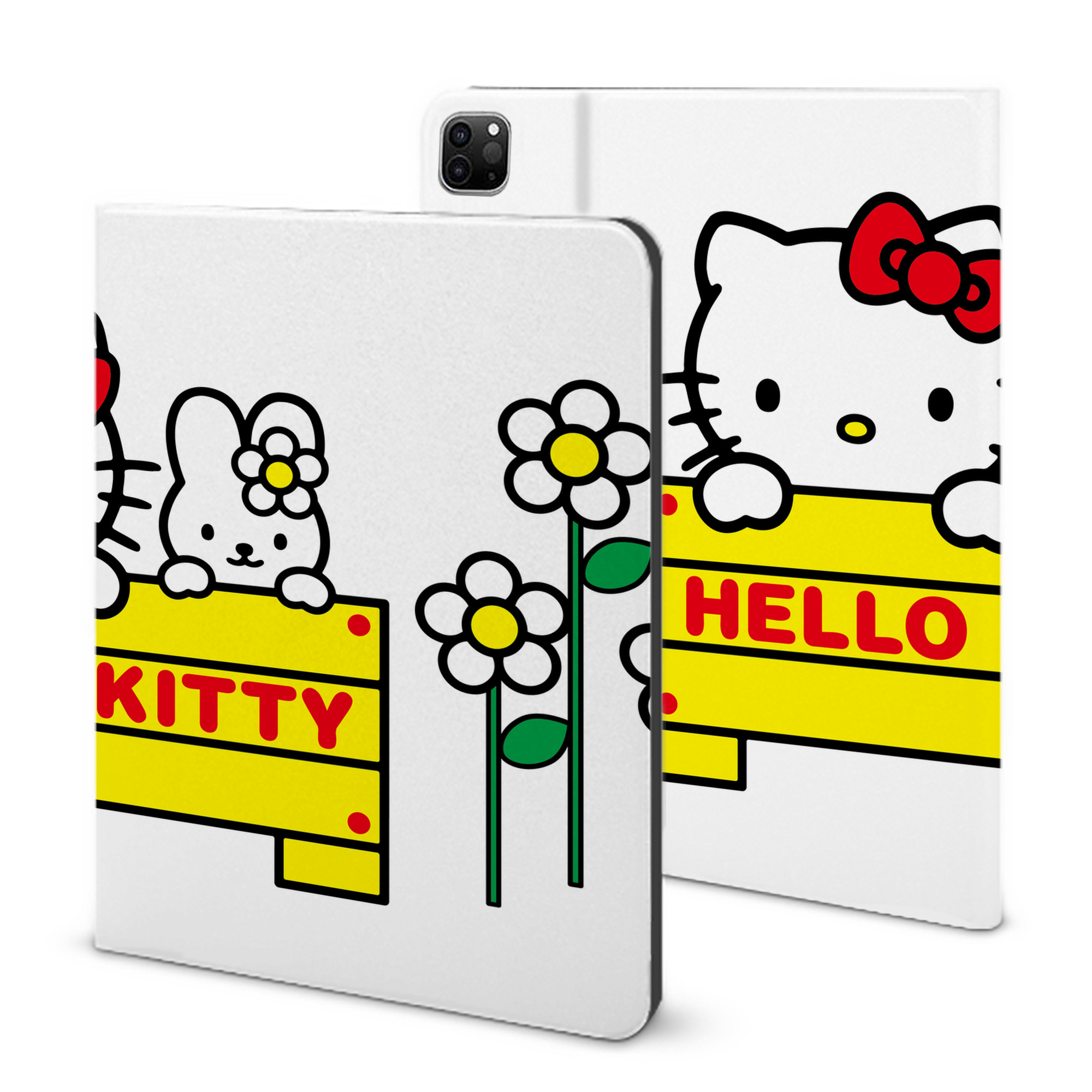 （画像用） Hello Kitty ハローキティ IPad ケース ブック型 PUレザー TPU 耐衝撃 軽量 薄型 ペン収納なし 全面保護 IPad 各モデル対応